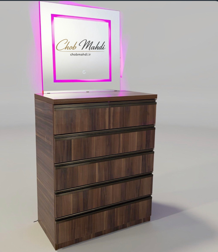 میزآرایش و دراور 6 کشو با آینه چراغدار