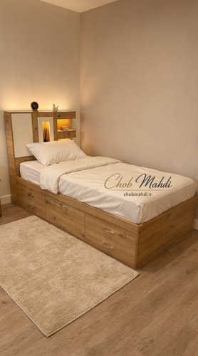 تخت یک نفره باکس دار با طراحی مدرن