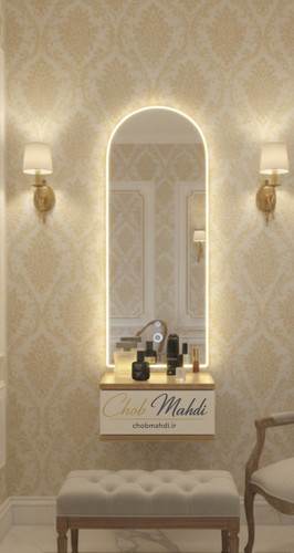 میزآرایش مینیمال آینه گنبدی مناسب اتاق و سالن های آرایشی