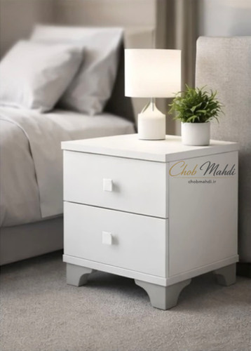 پاتختی دو کشو / فایل دو کشو رنگ سفید